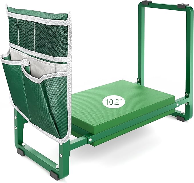 FLINTER Garden Kneeler and Seat 10.2 Wider Heavy Duty Thick Gardening Bench for Kneeling and Seat - Multifunctional Kneeler Bench Gardening Gifts for Women Seniors Grandparents Green