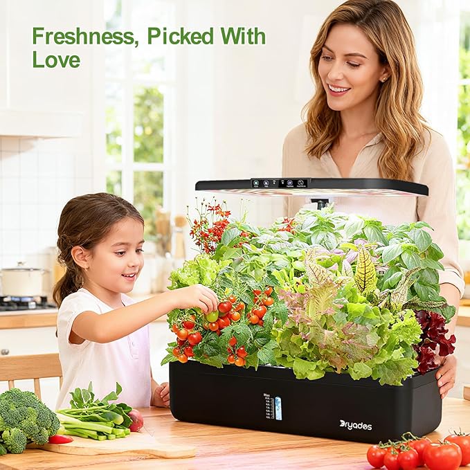 22 Pods Hydroponics Growing System with LED Grow Light Indoor Herb Garden Kit for Vegetables Lettuce Strawberries Fruits &amp Flowers Automatic Light Modes No Seeds Included