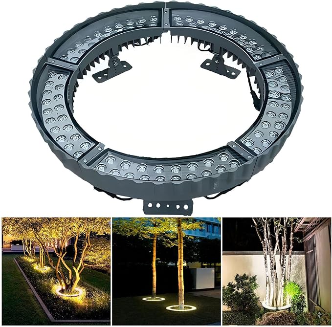 Led Outdoor Lights Low Voltage Landscape Spotlights Small Lawn Tree Ring Lights IP65 Weatherproof(Warm White LightPack of 5)
