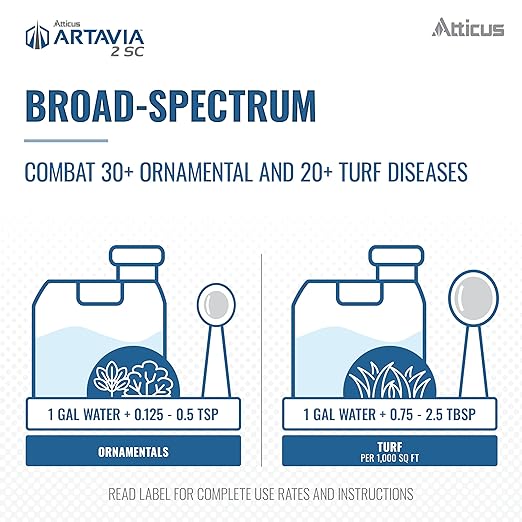 Atticus Artavia 2 SC Azoxystrobin Fungicide (1 GAL) - Fungus Control for Lawns and Landscapes - Anthracnose Brown Patch Leaf Spot Rhizoctonia