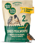 Hatortempt 2lb Dried Mealworms for Chickens - 50% Protein and 32% Essential Fats to Support Healthy Feather Growth During Molt - Organic Treats for Chickens Ducks Wild Birds &amp Reptiles
