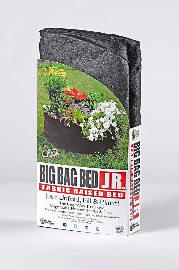 Smart Pots 12050 Big Bag Bed Fabric Raised Planting Bed Junior  Black