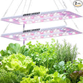 22 x 10 Grow Lights for Indoor Plants and Vegetables Full Spectrum LED Growing Lamp for Indoor Garden Greenhouse - Features Two Smart Light Mode 12~23H Timer - 2 Pack (2 in Series White)