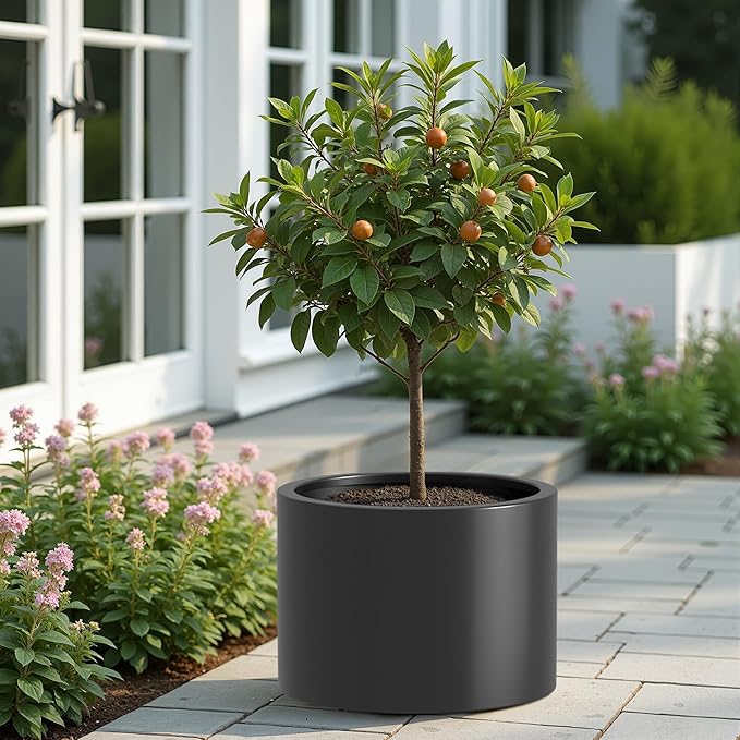 Heavy Duty Corten Steel Round Raised Garden Bed Kit 15.5 Dia. x 20 H. Pre Rusted Metal Planter Box for Vegetables Flowers Herbs Black Ideal for Outdoor Gardening