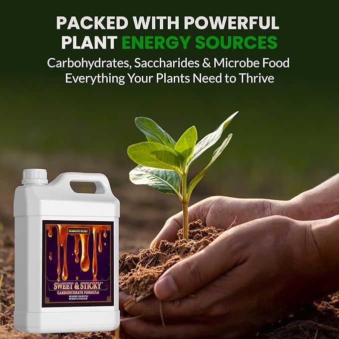 Humboldts Secret Sweet &amp Sticky Carbohydrate and Saccharide Plant Energy Additive | Indoor and Outdoor Plant Nutrients Enhancer for Growth and Aroma | Boosts Flavor and Development | 1 Gallon