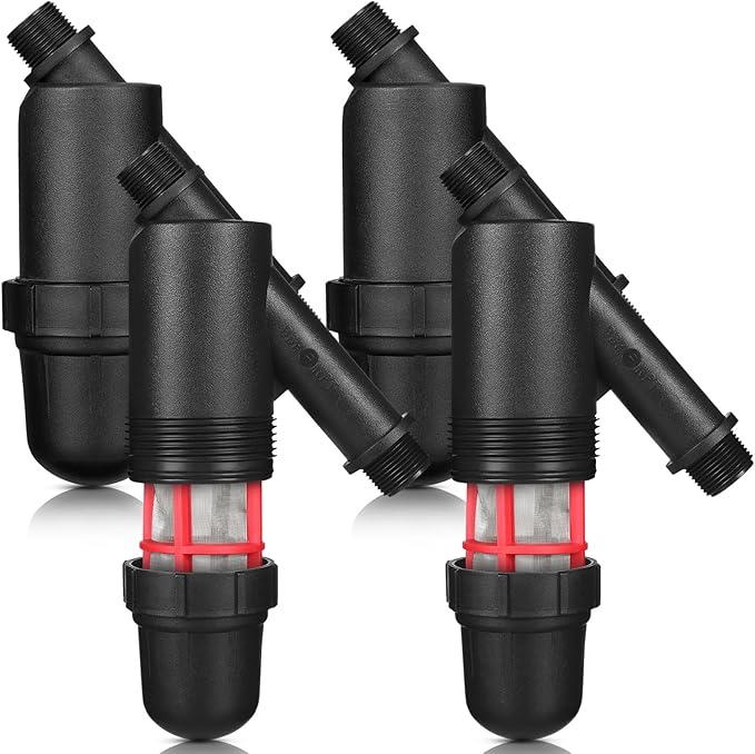 4 Pcs Drip Irrigation Inline Y Filter with Mesh Screen 3/4 x 3/4 Male Thread Connections Hydroponics Y Filter for Garden Greenhouse Agricultural Drip Sprinkler Irrigation