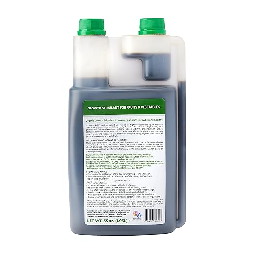 Ecoworm Soil Extract – Organic Liquid Vermicompost Fertilizer &amp Soil Microbe Booster for Fruits Vegetables &amp Gardens – 35 fl oz (Makes 53 Gallons)