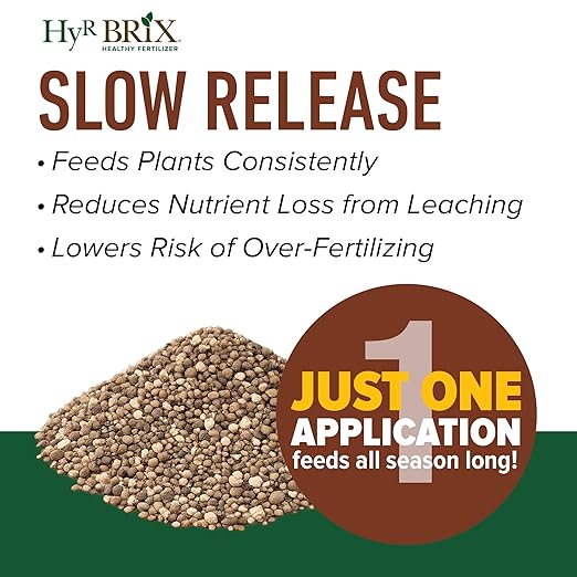 HyR BRIX All Natural &amp Organic 1-1-8 Vegetable Garden Fertilizer 45lb Bag - Slow-Release Plant Food with Calcium &amp Sulfur - Essential Micronutrients for Healthier Produce