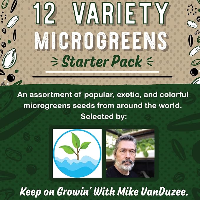 12 Variety Pack Microgreens Seeds Kit - Broccoli Seed for Sprouting Plus Purple Radish Beet Sunflower Microgreens Peas Shiso Cilantro Beet Pak Choi Korean Shiso Cress &amp More