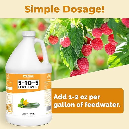 5-10-5 Fertilizer for Plants Great for Root Vegetables Fruiting Vegetables and Flowers Plant Fertilizer by TPS Plant Foods 1 Gallon (128oz)