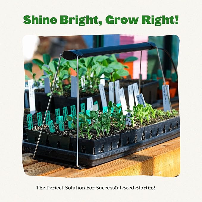 Epic Gardening Seed Starting Grow Light – Full-Spectrum LED with Adjustable Height for Indoor Seedlings | Energy-Efficient Long-Lasting Light with Timer (Small)