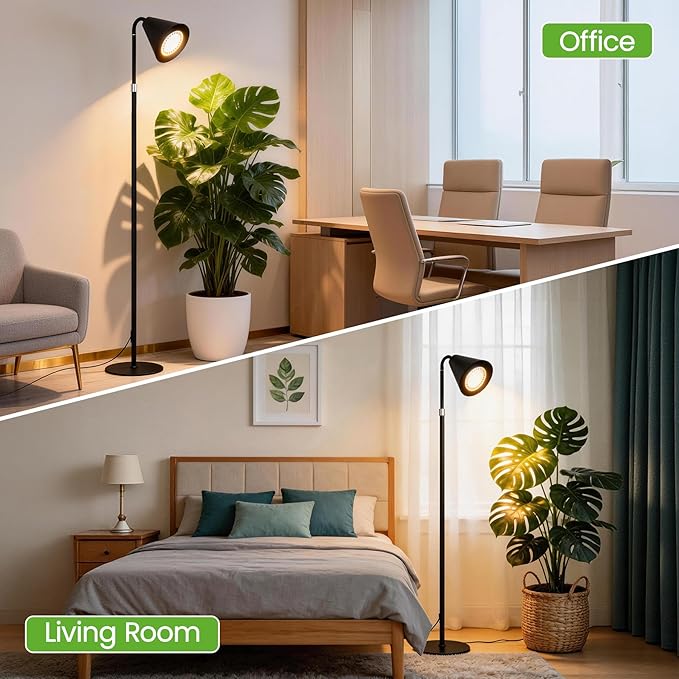 Grow Lights for Indoor Plants 20W Full Spectrum Growing 63in Adjustable Height Stand 4/8/12/16H Auto Cycle Timer 10 Levels Dimmable Remote Control Standing Grow Floor Lamp for Small to Tall Plant