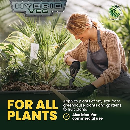 GreenGro Hybrid Veg Water-Soluble Fertilizer for Plants Highly Concentrated Liquid Plant Food for Indoor &amp Outdoor Gardens 12-12-12 2lb