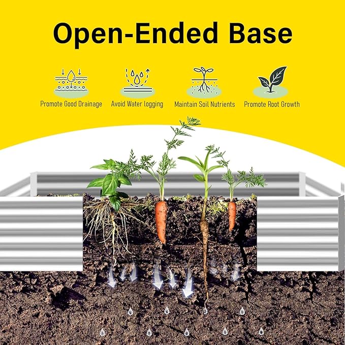 6x3x1 Galvanized Raised Garden Bed w/Mini Greenhouse Outdoor Large Garden Bed Planter Box Planter Raised Bed Outdoor for VegetablesFlowerHerb