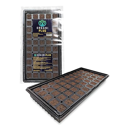 VPS OrganiPlug Hydroponic Seed Starter Plugs 50 pcs in 1 Prefilled Tray Rapid Root Planting Pods for Seedling Clone Cutting Promotes Plant Flower Vegetable Growth w/Organic Soil Ingredients