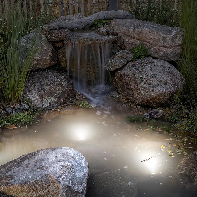 Underwater LED Pond Lights - 9W 5700K Bright White LED Pond Light Works at 12V AC/DC Low Voltage - STAINLESS STEEL IP68 Submersible for Fountains Ponds Waterfalls and Landscape Lighting Purposes