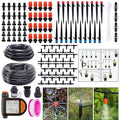 Automatic Drip Irrigation System Kit - 226FT with LCD Timer 3 Sprayer Types Automatic Garden Watering System 1/2 Inch Hose 1/4 Inch Distribution Tubing Garden Watering Solution for Outdoor Plants