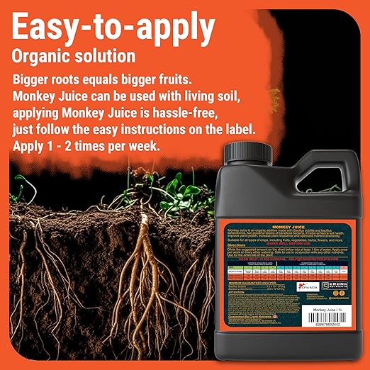 Cronk Nutrients Monkey Juice – Bacillus Root Inoculant – Organic Solution to Increase Your Plants Health – Root Mass Enhancer for Plant Growth and Flowering Boost 500mL