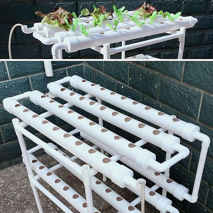 Hydroponic Tower DIY Home Garden Balcony Vegetable Planter Agricultural Greenhouse Indoor Vertical PVC Pipe NFT Hydroponics System110V
