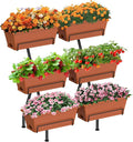 Sunexinlo 3-Tier Vertical Garden Planter with 6 Boxes 31 Tall Raised Garden Bed with Adjustable Feet for Herbs Flowers Vegetables Ideal for Indoor Outdoor Patio Balcony Deck Use Brick Red
