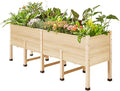 SPECRAFT 7x2 Ft Wooden Raised Garden Bed with Legs - 15 Inch Deepth Elevated Planter Box for Deep-Rooted Plants Ideal for Patio Easy Assembly