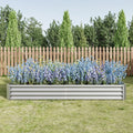 7.6x3.7x0.98FT Metal Raised Bed for Outdoor Flower Planters Vegetables Herb Galvanized Raised Garden Bed Kit Rectangular Large Metal Deep Root Planters with An Open Bottom (Silver with 8x4x1ft)