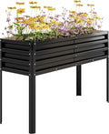IDEALHOUSE Galvanized Raised Garden Bed with Legs 50×17×32 in Large Elevated Planter Box for Outdoor Plants Sturdy Metal Raised Garden Beds for Vegetables Flowers &amp Herbs