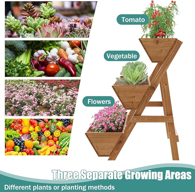 Raised Garden Bed 3 Tier Vertical Garden Planter for Indoor &amp Outdoor Raised Planter Box with Legs