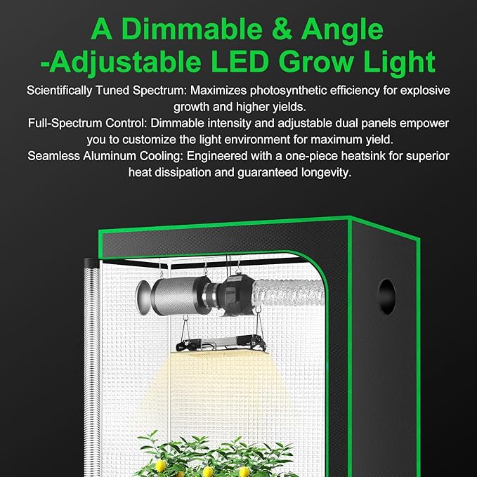 MELONFARM 100W LED Plant Grow Light Meets Plant Growth Requirements Multi-Angle Adjustable Hanging Design Suitable for Various Growing scenarios