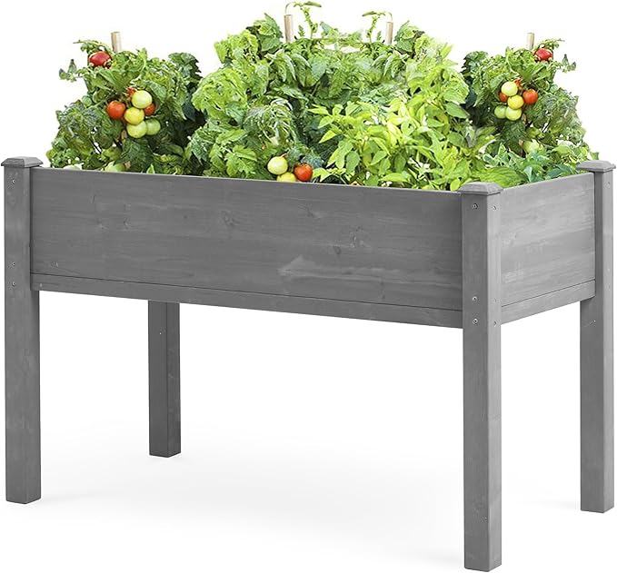 Raised Garden Bed Outdoor Horticulture with Legs Elevated Wood Raised Planter Boxes w/Stable Rectangle Structure Standing Planter for Vegetables Flowers Herbs Planting