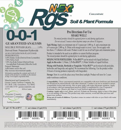 0-0-1 RGS Root Growth Bio-Stimulant Sea Kelp | N-Ext