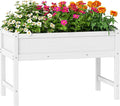 Raised Garden Bed Outdoor with LegsHDPE Elevated Planter Box Rot-Resistant and Non-CrackingRaised Beds for Gardening for Backyard Patio Balcony 300lb Capacity White