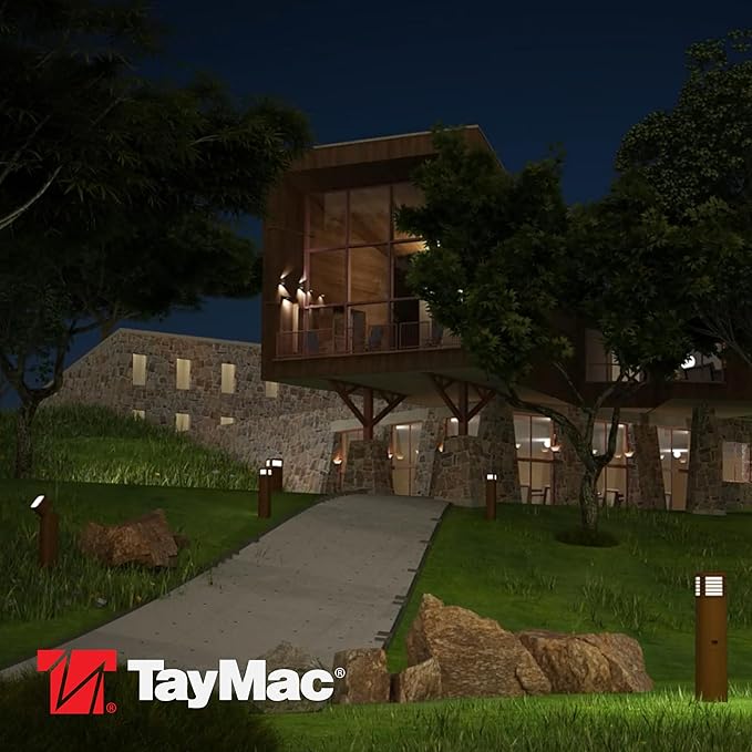TayMac Bronze Spotlight Slide Cover PPSLZ for ParkPost Outdoor Power Enclosure (Required) 2000-Lumen 2700K Polycarbonate Post Cap Light for Garden Decor Seamless Spot Lighting Accessory