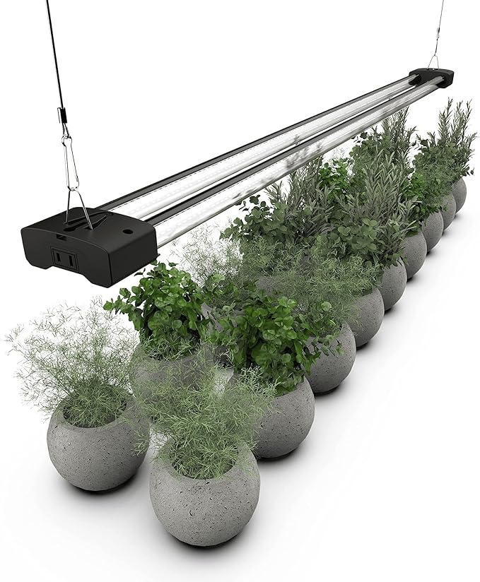 DYMOND BoostGro LED Grow Light Full Spectrum 5000K Daylight + 660nm Red Linkable Indoor Plant Lighting Fixture Tubes (4 FT Black)
