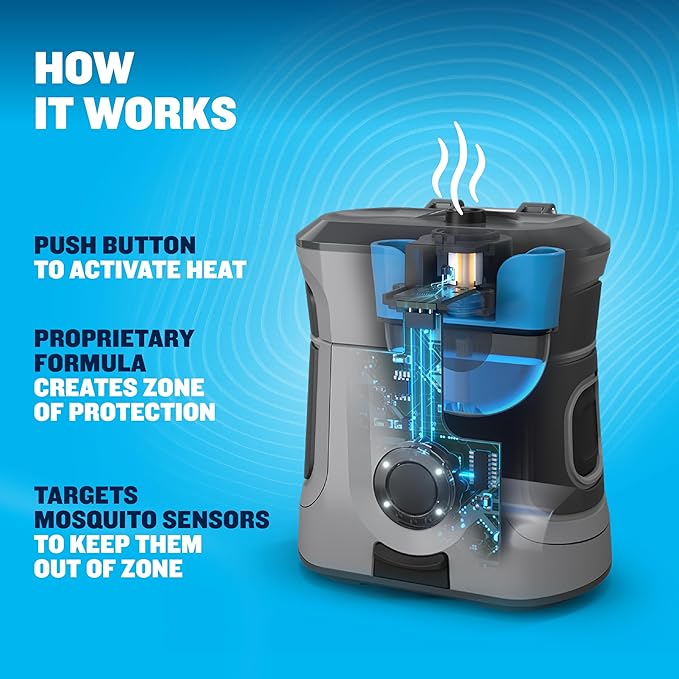 Thermacell Mosquito Repellent Rechargeable Adventure EX-Series EX90 Patio Shield with 9-Hour Battery Includes 12-Hour Refill Rubber Armor &amp Carabiner Scent Free Bug Spray Alternative