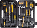 CARTMAN 148 Piece Tool Set General Hand Tool Kit with Plastic Toolbox Storage Case Automotive Set Yellow