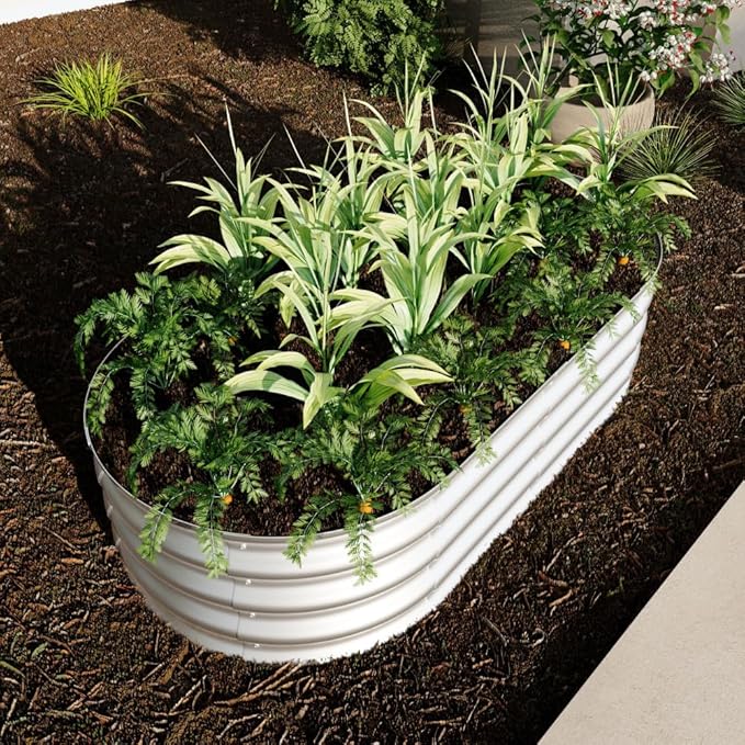 Beaunicorn 1Pcs 4x2x1ft Galvanized Raised Garden Bed Heavy Duty Planter Raised Beds for Outdoor for VegetablesFlowers &ampHerbs Rust-Resistant Metal Garden Bed Easy Assembly