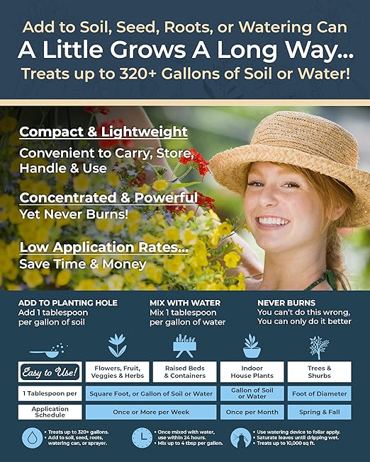 Organic Plant Magic - Truly Organic™ Fast-Acting Soluble Plant Food: All-Purpose Fertilizer Concentrate for All Flower Vegetable Herb Fruit Tree Shrub Container Garden &amp House Plants [5 lb Bucket]