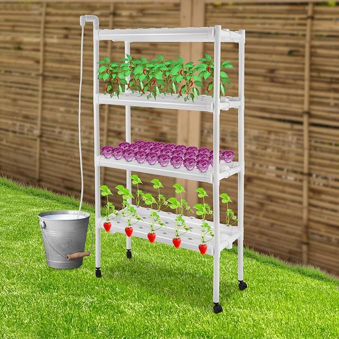 108 Sites Hydroponics Growing System Kit with Timer Grow Baskets Indoor Herb Garden Hydroponic Garden Planting Vegetables and Herbs Growth Cultivation Equipment