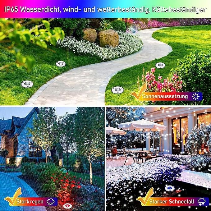 4PCS LED Landscape Lights - Outdoor Buried Lamp 3W LED Ground Recessed Spotlight 12V-24V RGB Ground Spot Lights IP65 Garden Recessed Floor Lamp Spotlight Led Light(3W(12V))