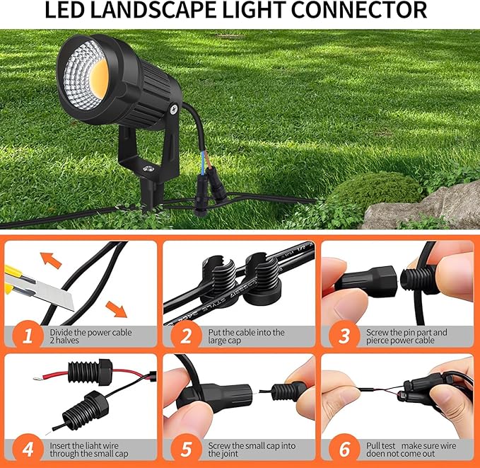 12W LED Landscape Lights Low Voltage 3000K Warm White 12V AC/DC Waterproof Outdoor Spotlights IP65 Garden Pathway Lights with 12 Spike Stands for Tree Garden Yard Pathway (12 Pack)
