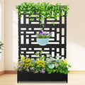 Nexum Metal Planter Box with Trellis &amp Wheels 71x47x16 Planter Boxes Outdoor with Drainage Holes Privacy Planters for Patio Balcony Backyard Poolside