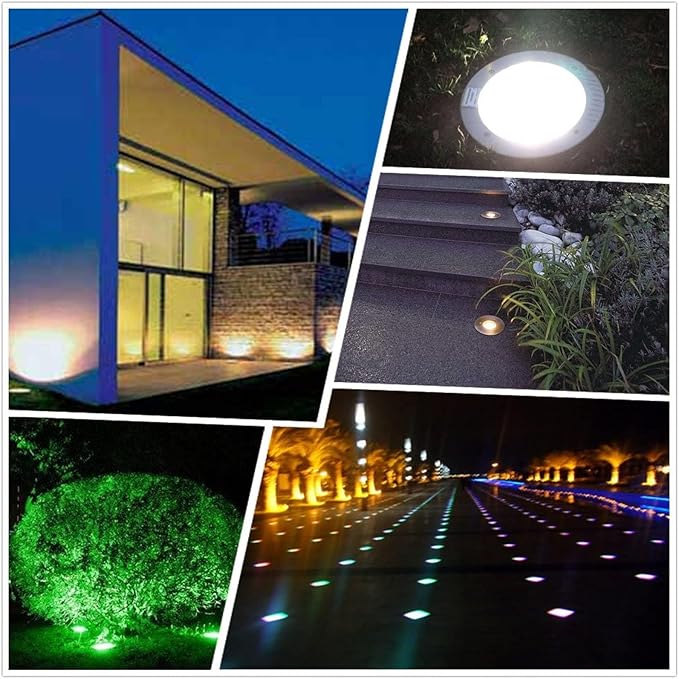 4pcs 1W LED Beam Spotlight - Outdoor LED Spotlight LED Buried Lights IP67 Outdoor Underground Recessed Inground Light for Garden Patio Lawn Driveway Landscape Lights(Yellow220v(1w))