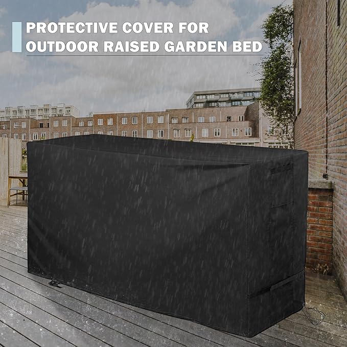 Outdoor Raised Garden Bed Cover for Best Choice Products 72x24x30in Raised Garden Bed Outdoor Planter Box Stand Cover for Mobile Elevated Wood Planter/Planting Bed