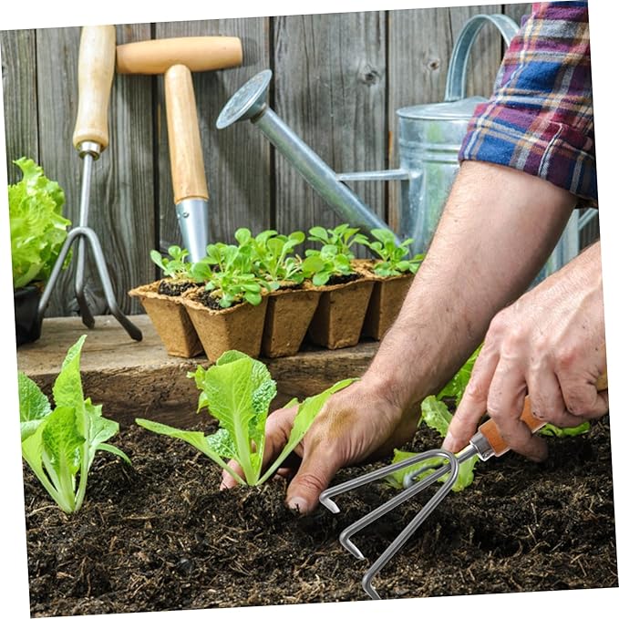 UPKOCH 1set Garden Tool Handle Portable Gardening Accessories for Planting Digging Weeding Comfortable Grip Garden Rake Trowel Spade
