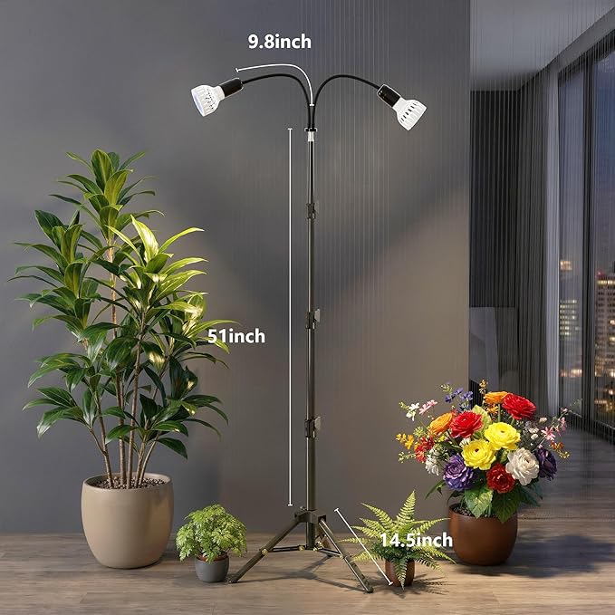Grow Light 5500K (160 Watts Equiv) White Full Spectrum Plant Growing Lamp for Indoor PlantsLED Bulbs Replaceable