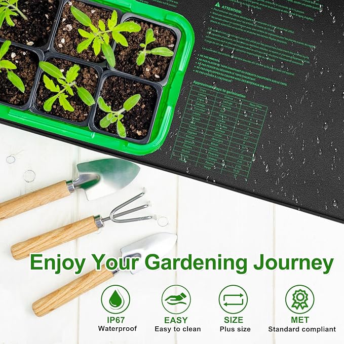 Seedling Heat Mat 48x20.75 UL &amp MET-Certified Waterproof Plant Heating Pad for Germination Hydroponics Brewing Breeding and Greenhouses