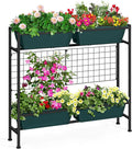 OYEAL Raised Garden Bed with Legs &amp &amp Trellis 32 Tall Vertical Herb Garden Planter Indoor Outdoor Elevated Flower Beds for Gardening Vegetables Herbs Patio Balcony Backyard Green