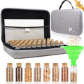【80 Slots】 Seed Storage Organizer Sturdy Seed Organizer Storage Box with Dual Zipper Bag and 84Pcs Label Stickers Glass Seed Storage Container for Flower Vegetable Plants Garden Seeds Saving