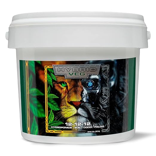 GreenGro Hybrid Veg Water-Soluble Fertilizer for Plants Highly Concentrated Liquid Plant Food for Indoor &amp Outdoor Gardens 12-12-12 2lb